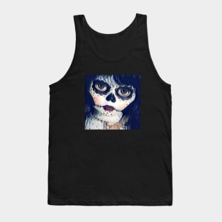 Somber Sugar Skull Girl Tank Top